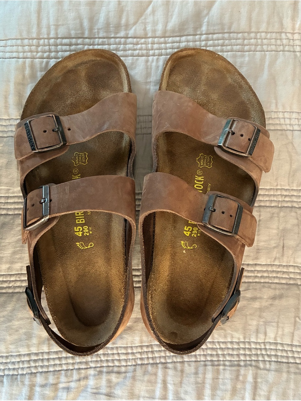 Birkenstock Arizona Brown Suede Sandals size 45.